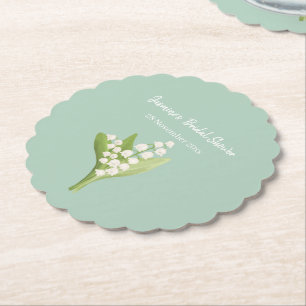 Lily Of The Valley Bouquet Bridal Shower Paper Coaster