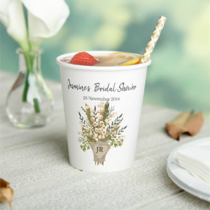 Lily Of The Valley Bouquet Bridal Shower Paper Cups