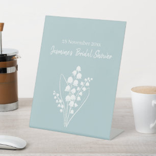 Lily Of The Valley Bouquet Bridal Shower  Pedestal Sign