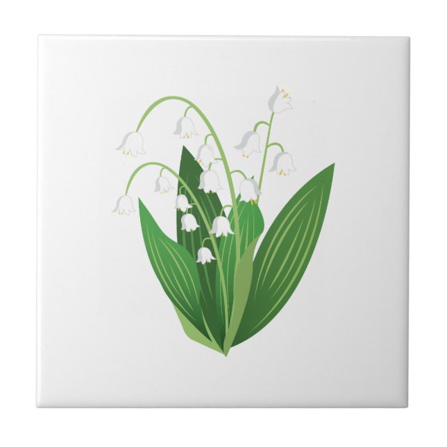 Lily Of The Valley Ceramic Tile (Front)