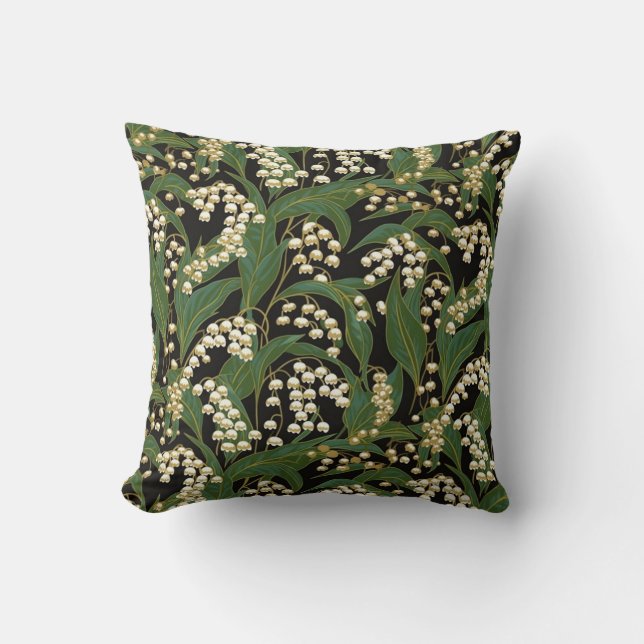 Lily-of-the-valley Chiyogami Cushion (Front)