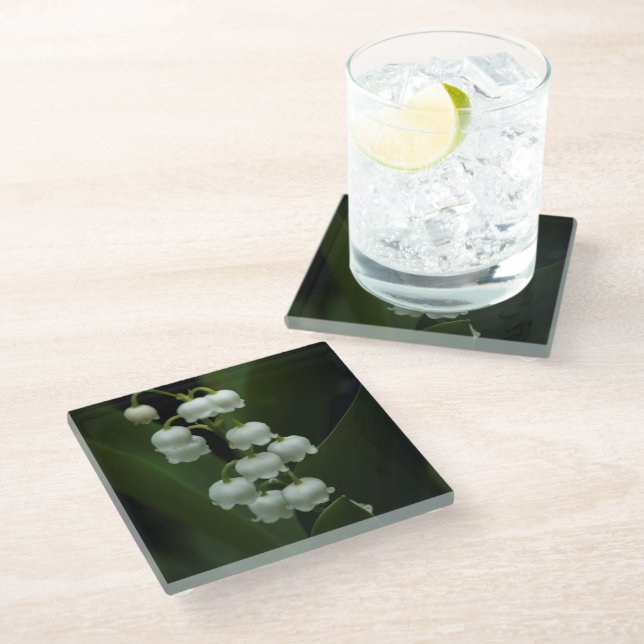 Lily of the Valley Coaster - Glass (Angled)