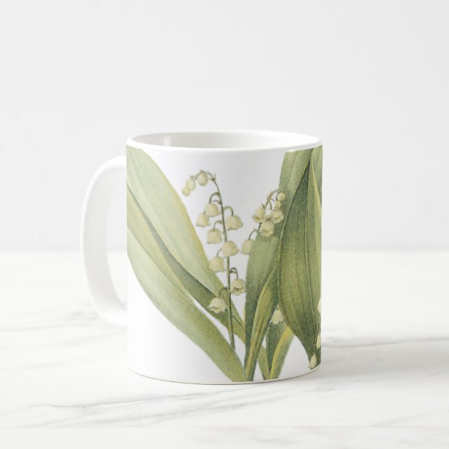 Lily-of-the-valley(Convallaria majalis) by Redouté Coffee Mug (Front Left)