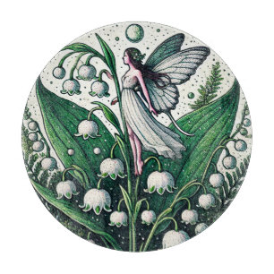 Lily of the Valley Fairy Illustration Spring Cutting Board