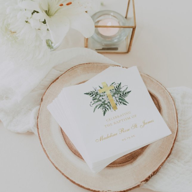 Lily of The Valley | Floral Baptism Christening Napkin (Creator Uploaded)