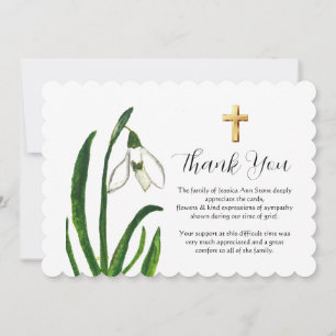 Lily of The Valley Floral Funeral Cross Thank you  Invitation