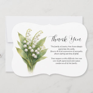Lily of The Valley Floral Funeral Death Thank you Invitation