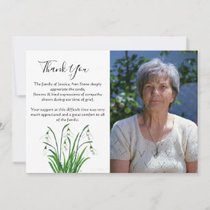 Lily of The Valley Floral Funeral Death Thank you  Invitation
