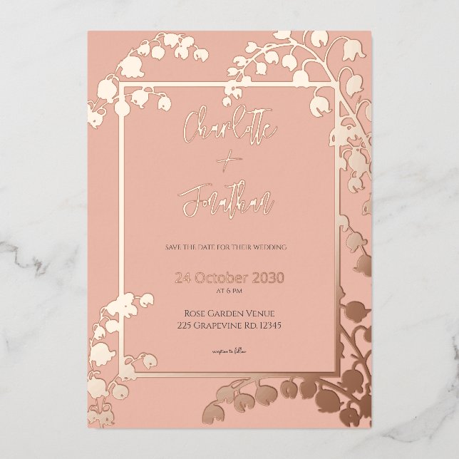 Lily of the Valley Floral Garden Wedding Gold    (Front)
