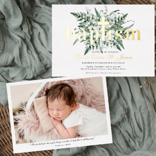 Lily of the Valley   Floral Gold Baptism Photo