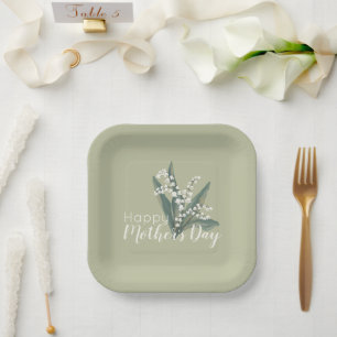 Lily of the Valley Floral Happy Mother’s Day Paper Plate
