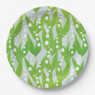 Lily of the Valley Floral Pattern Paper Plate