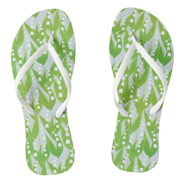 Lily of the Valley Floral Pattern Thongs (Footbed)