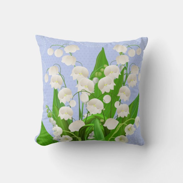 Lily of the valley floral pillow (Front)