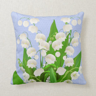 Lily of the valley floral pillow