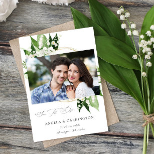 Lily of the Valley Floral Save the Date Photo