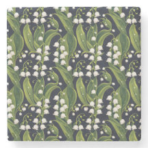Lily of the Valley Floral Stone Coaster