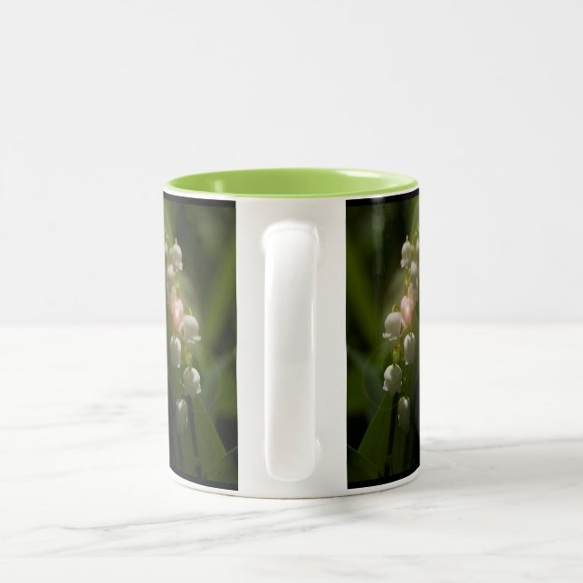 Lily Of The Valley Floral Two-Tone Coffee Mug (Handle)
