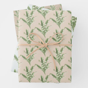 Lily of the Valley Floral  Wrapping Paper Sheet