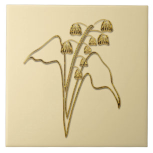 Lily of the valley Flower Birth Month May Ceramic Tile