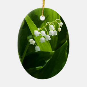 Lily of the valley flower ceramic tree decoration