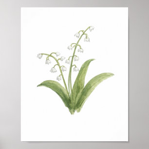 Lily of the Valley Flower Painting Poster
