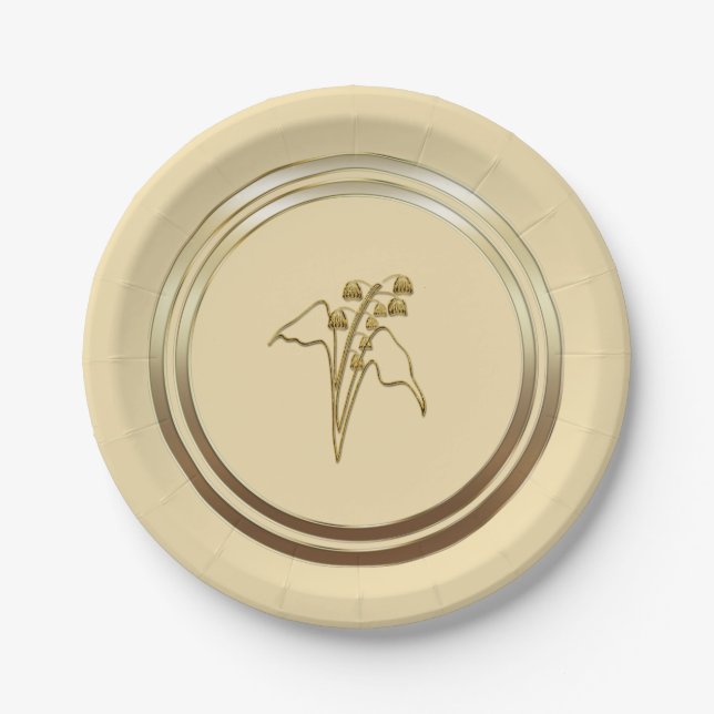 Lily of the valley Flower   Paper Plate (Front)