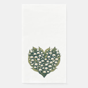 Lily of the Valley Flower Wreath Heart Spring Love Napkin