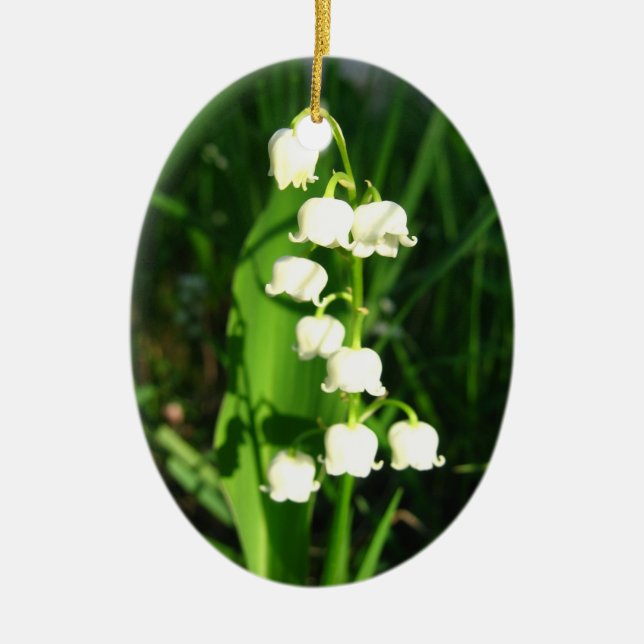 Lily Of The Valley Flowers Ceramic Ornament (Front)