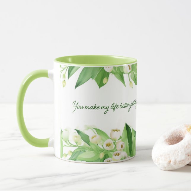 Lily of the Valley FLowers | Gift for Mum |   Mug (With Donut)