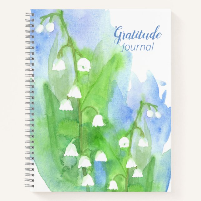 Lily of the Valley Flowers Gratitude Journal (Front)