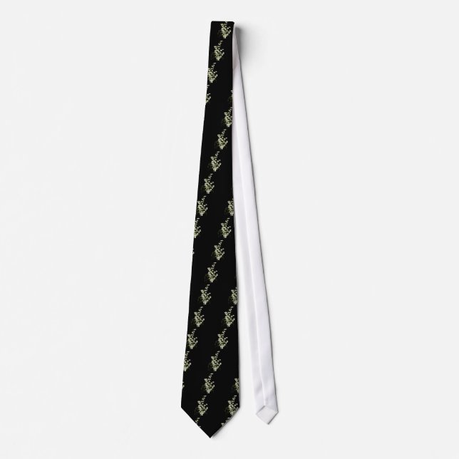 Lily of the Valley flowers Tie (Front)