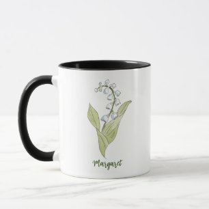 Lily of the Valley Hand-Drawn May Birthday Flower Mug