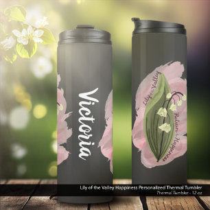 Lily of the Valley Happiness Personalised Thermal Tumbler
