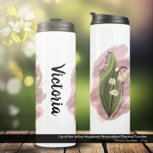 Lily of the Valley Happiness Personalised Thermal Tumbler
