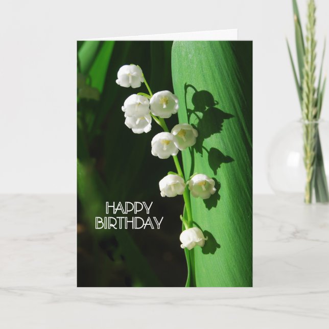 Lily of the Valley Happy Birthday Card (Front)