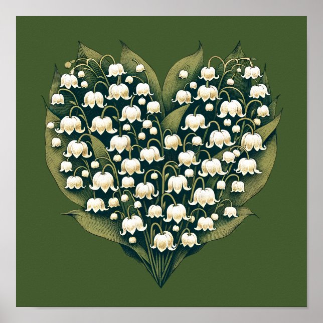 Lily of the Valley Heart Wreath                    Poster (Front)