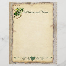 Lily of the Valley, Hearts, Old Paper, Country