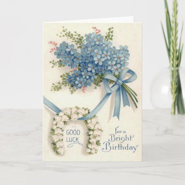 Lily of The Valley Horseshoe Forget-Me-Not Card (Front)