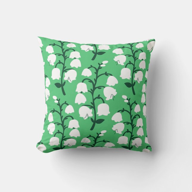Lily of the Valley in Emerald Colour Tote Bag Cushion (Front)