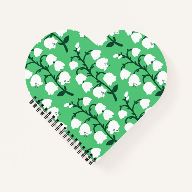 Lily of the Valley in Emerald Colour Tote Bag Notebook (Front)