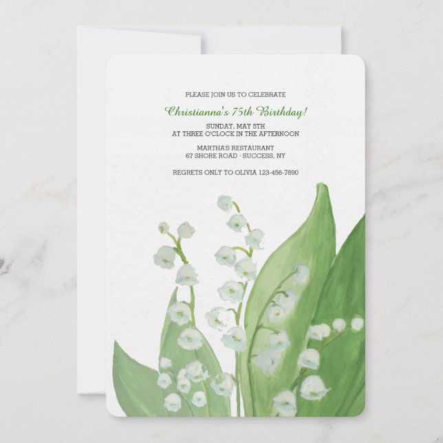 Lily of the Valley Invitation (Front)