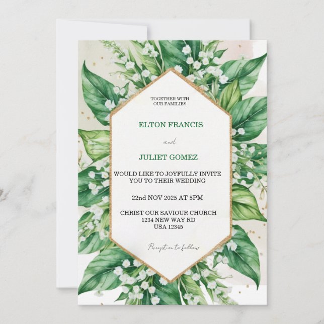 lily of the valley invitation (Front)