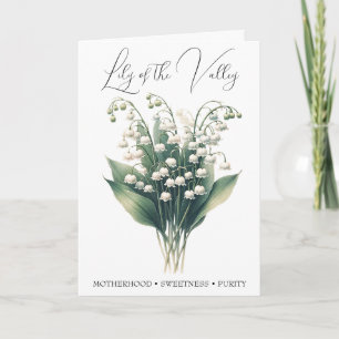 Lily of the Valley May Birth Flower Birthday Card