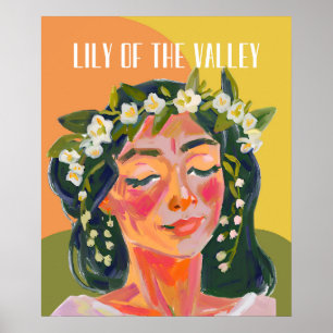 Lily of the Valley May Birth Month Flower Elegant Poster