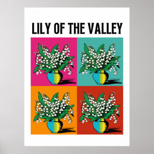 Lily of the Valley May Birth Month Flower Pop Art Poster