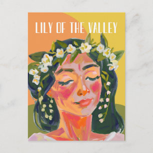 Lily of the Valley May Birth Month Flower Pretty Postcard