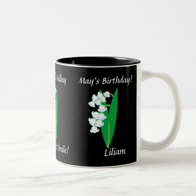 Lily Of The Valley May's Mug-Customise Two-Tone Coffee Mug (Right)