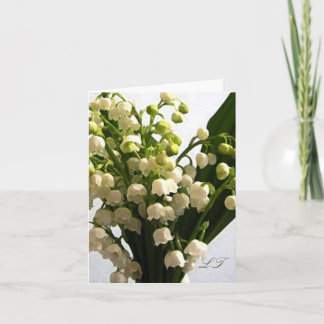 Lily of the Valley Monogram Note Card