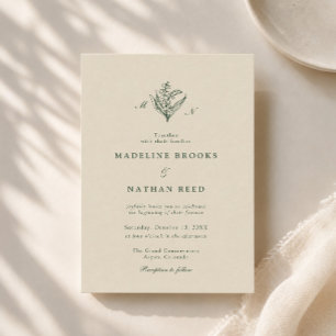 Lily of the Valley Monogram Wedding Invitation
